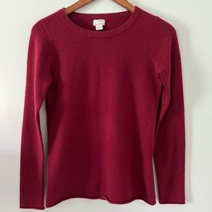 J Crew Cashmere Burgundy Long Sleeve Sweater Size XS